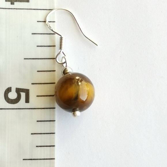 Tigers Eye drop earrings Sterling Silver hook 🆕 - Picture 3 of 5